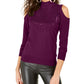 Thalia Sodi Women's Cold Shoulder Sweater Purple Size Large