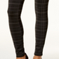 Style & Co Women's Plaid Ponte Legging Black Size Petite Small