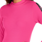 Calvin Klein Women's Performance Logo Stripe Mock Neck T Shirt Pink Size Medium
