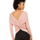 Bar III Women's Wear 2 Ways Twist Sweater Pink Size XX-Large