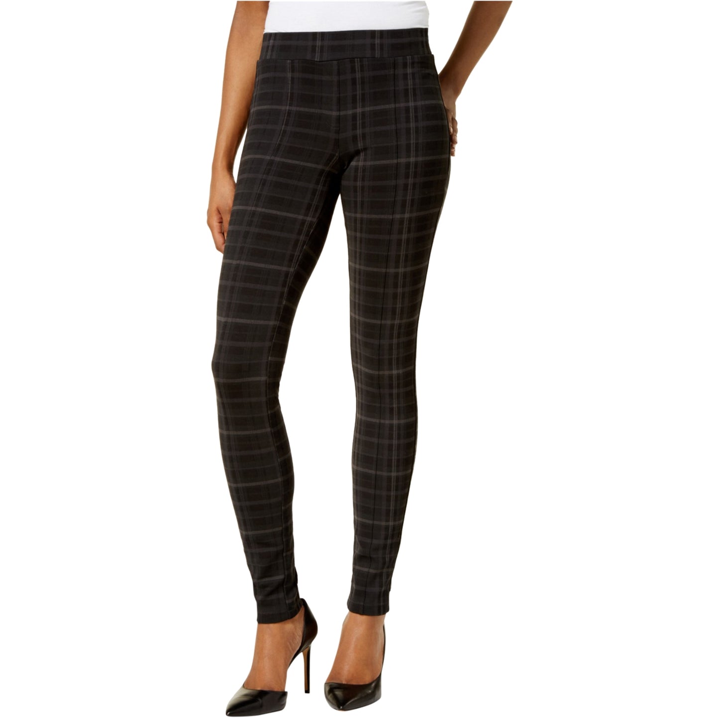 Style & Co Women's Comfort Waist Casual Leggings Black Howdy Size Petite L