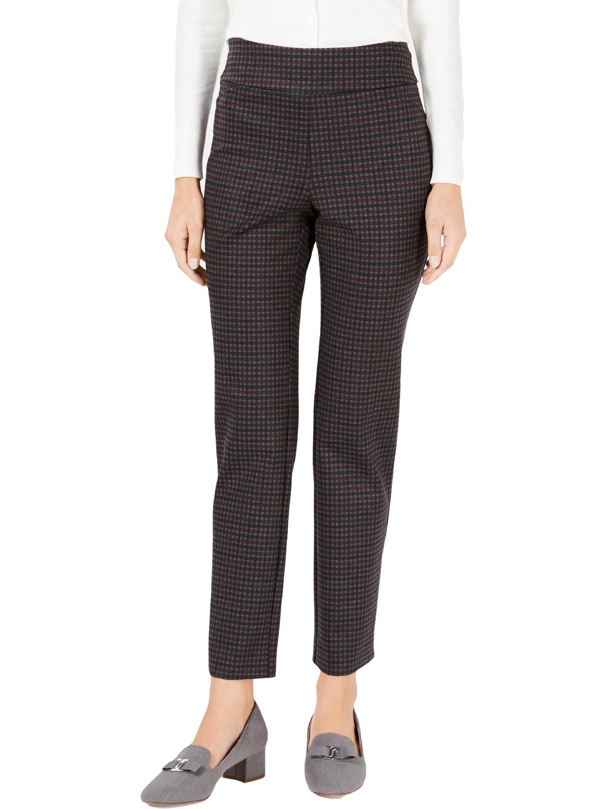 Charter Club Women's Printed Pull on Pants Maroon Combo Size 4