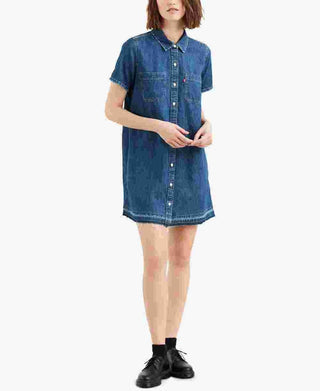 Levi's Women's Denim Shirt Dress Blue Size Large