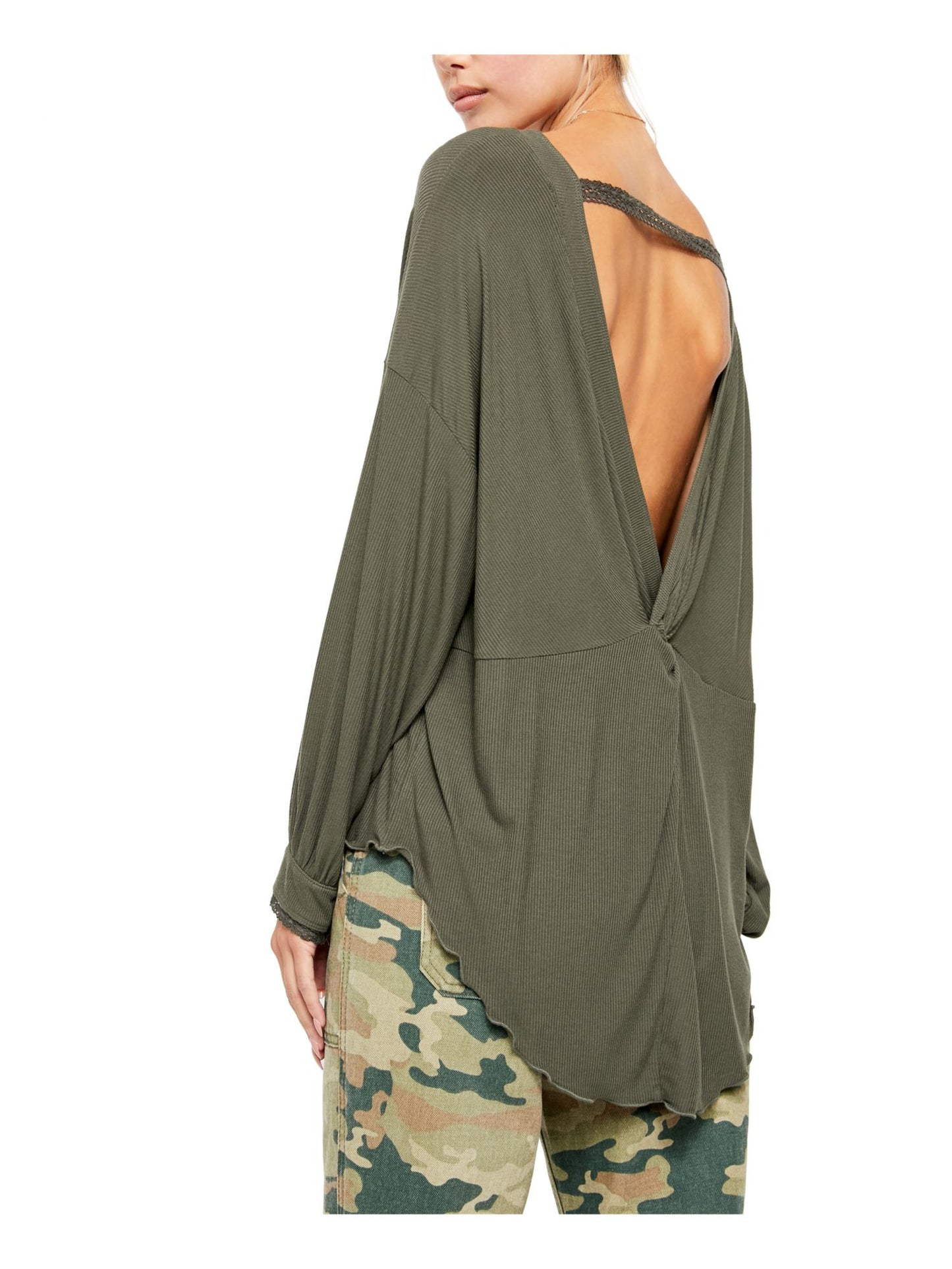 Free People Women's Shimmy Shake Top Green Size Medium
