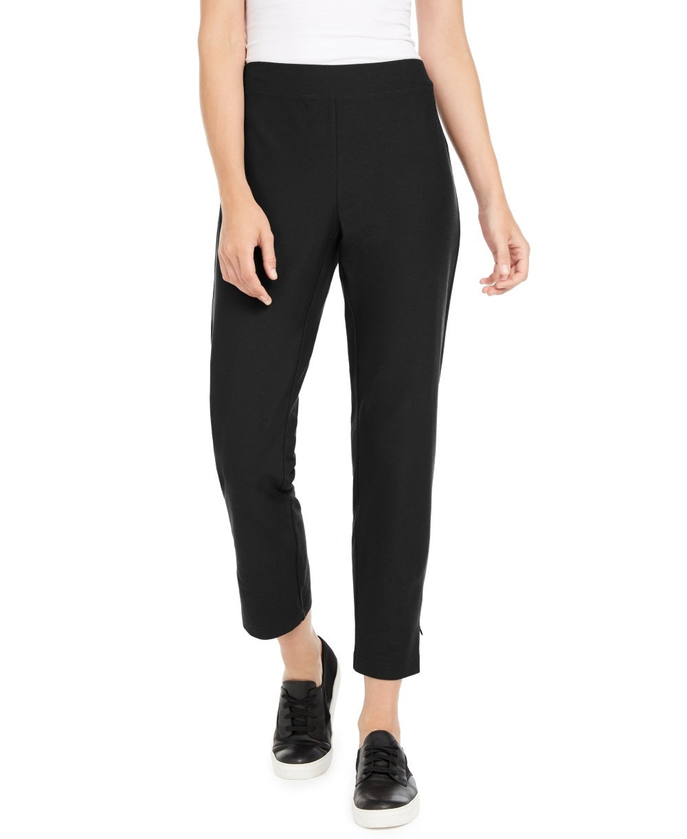 Eileen Fisher Women's Slim Zip Ankle Knit Pants Black Size Medium