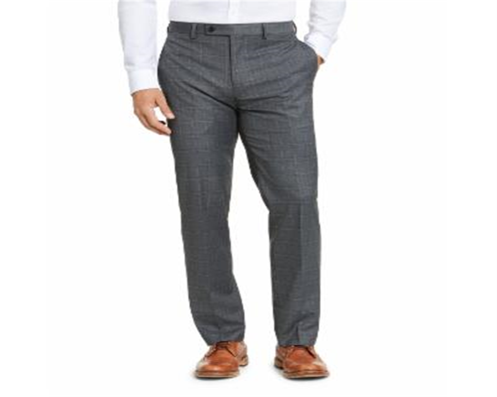 Ralph Lauren Men's Classic Fit UltraFlex Stretch Windowpane Dress Pants Gray Size 42X30