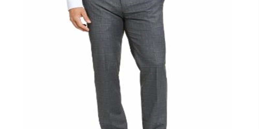 Ralph Lauren Men's Classic Fit UltraFlex Stretch Windowpane Dress Pants Gray Size 42X30