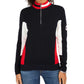 Tommy Hilfiger Women's Cotton Mock-Neck Flag Sweater Blue Size Medium