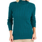 Charter Club Women's Cable Turtleneck Sweater Dark Green Size Large