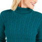 Charter Club Women's Cable Turtleneck Sweater Dark Green Size Large