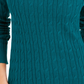 Charter Club Women's Cable Turtleneck Sweater Dark Green Size Large