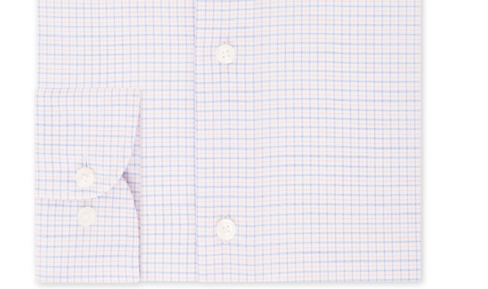 Tommy Hilfiger Men's Classic/Regular Fit Non-Iron Thflex Supima Stretch Check Dress Shirt Bright Blue Size 15.5X34-35