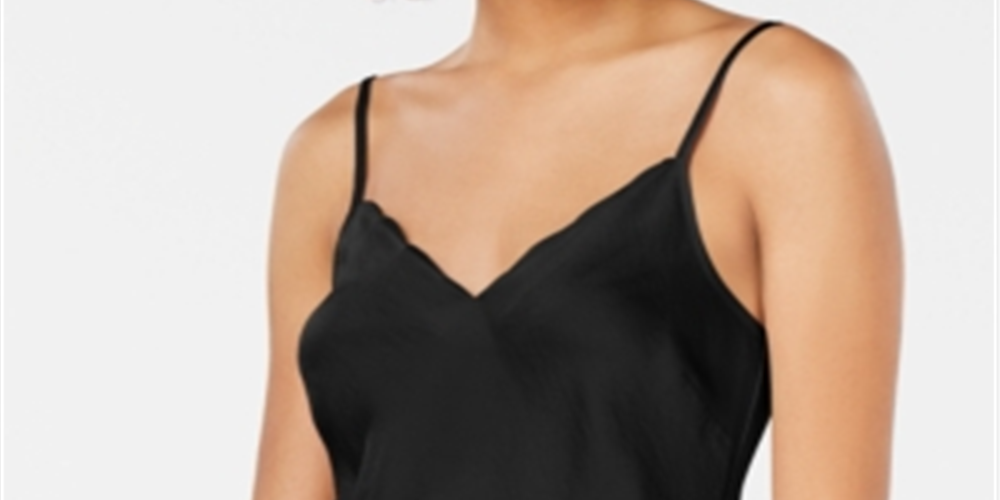 INC International Concepts Women's Scalloped Neck Camisole Pajama Top Tan Size S