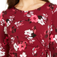 Alfani Women's Petite Printed Side-Tie Top Red Size Small