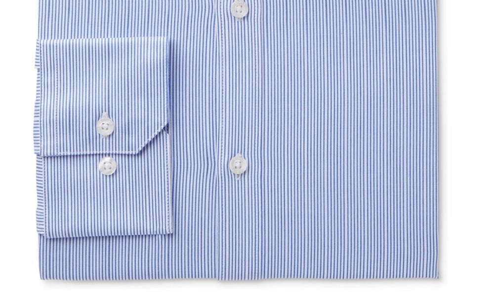 Vince Camuto Men's Dress Shirt Light Striped Button Down Blue Size 17