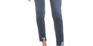 Hudson Women's Jeans Nico High Waist Chewed Hem Ankle Skinny Jeans Blue Size 28