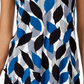 Alfani Women's Petite Printed Round-Hem T-Shirt Navy Size Petite Medium