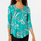 JM Collection Women's Printed T-Shirt Green Size Small