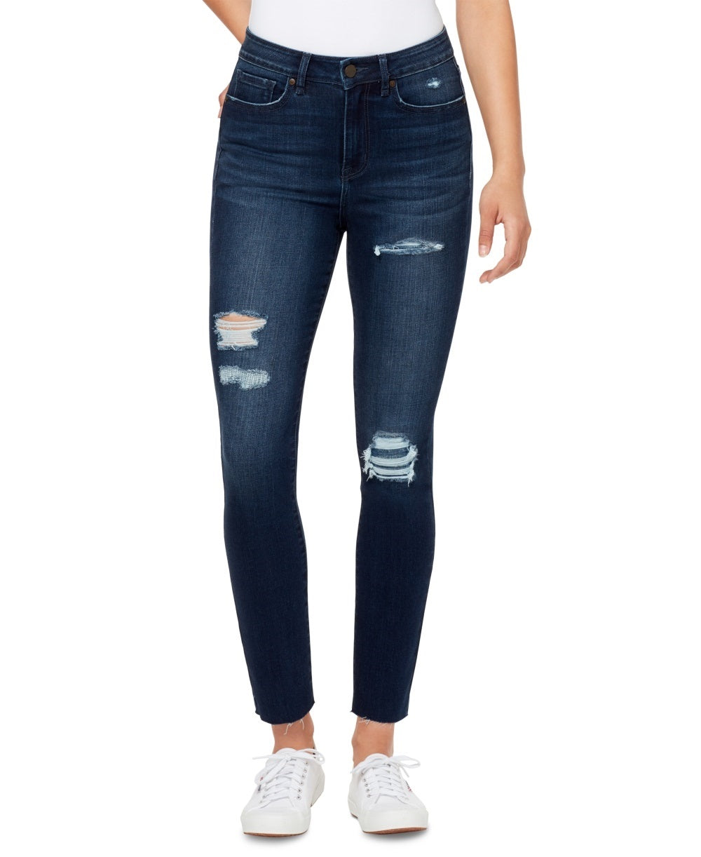 William Rast Women's Distressed High-Rise Skinny Jeans Dark Blue Size 24