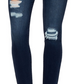 William Rast Women's Distressed High-Rise Skinny Jeans Dark Blue Size 24