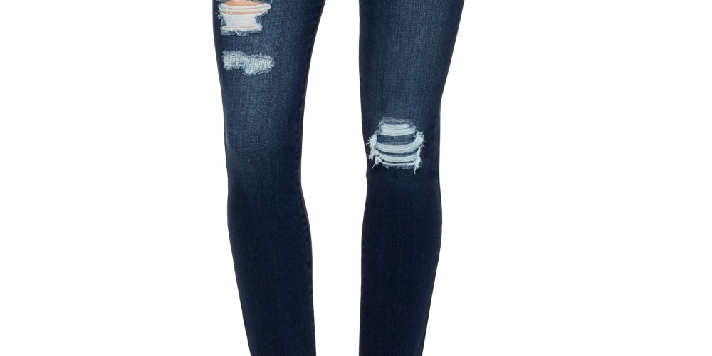 William Rast Women's Distressed High-Rise Skinny Jeans Dark Blue Size 24