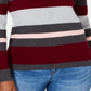 Karen Scott Women's Cotton Striped Ribbed Sweater Grey Multi Size Petite XL