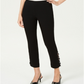 JM Collection Women's Contrast Loop Ankle Pants Black Size Medium