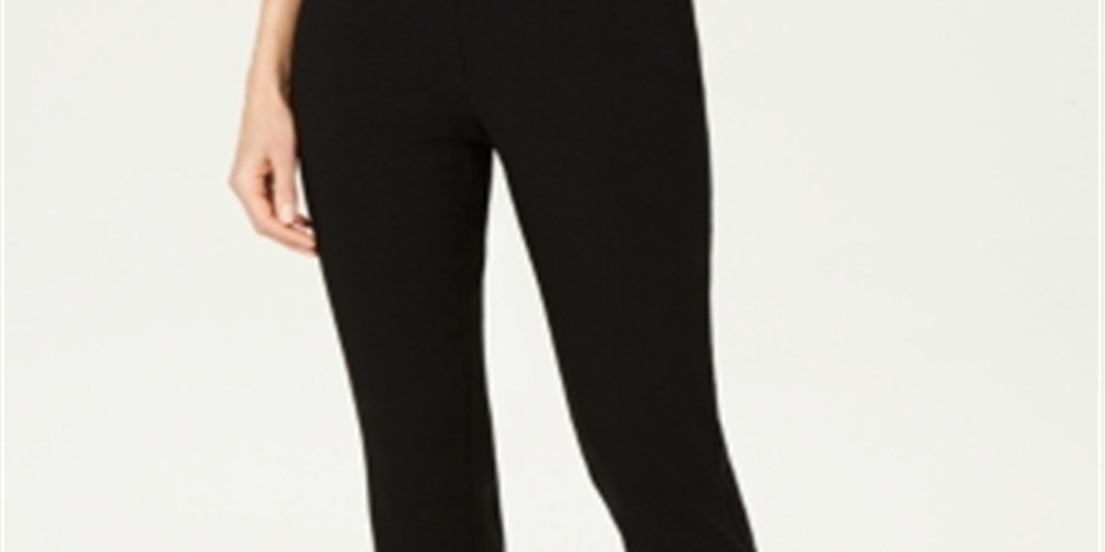 JM Collection Women's Contrast Loop Ankle Pants Black Size Medium