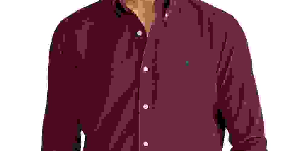 Ralph Lauren Men's Classic Fit Corduroy Shirt Red Size X-Small