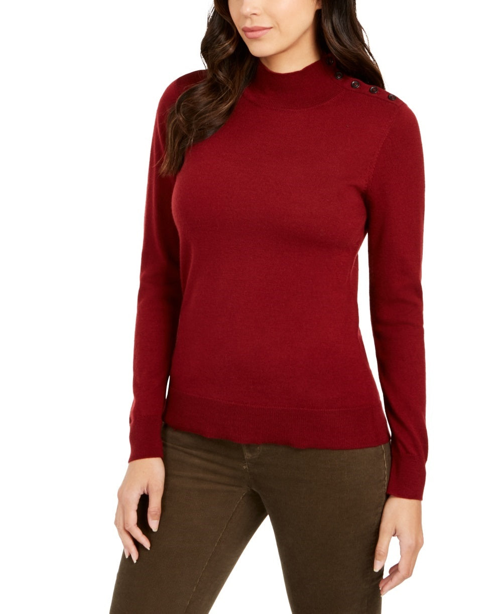 Charter Club Women's Merino Wool Turtleneck  Wine Size X-Large