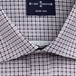 SOCIETY of THREADS Men's Check Collared Slim Fit Dress Shirt Black Size XL17.5x34-35
