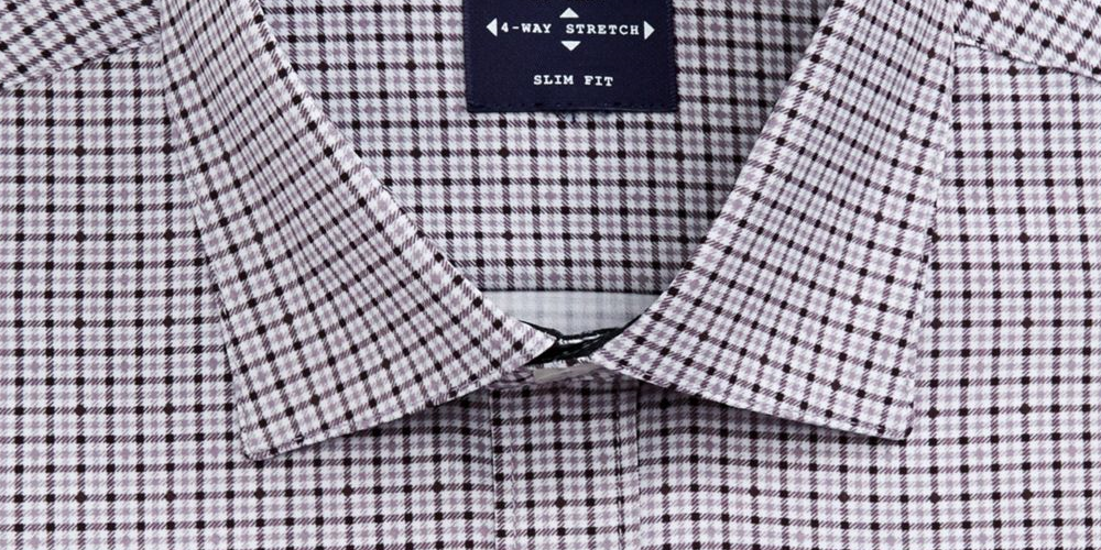 SOCIETY of THREADS Men's Check Collared Slim Fit Dress Shirt Black Size XL17.5x34-35