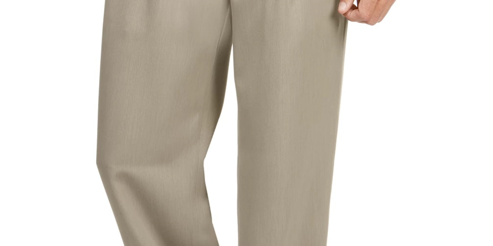 Perry Ellis Men's Beige Button Fly Pants 36 X 32 White Size 36X32
