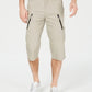 INC International Concepts Men's Seashell Longer Length Cargo Shorts Brown Size 38