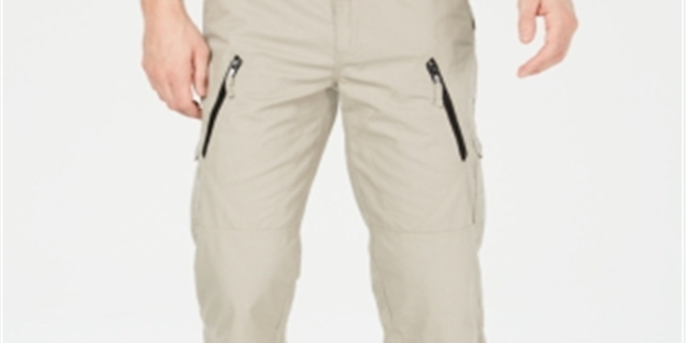 INC International Concepts Men's Seashell Longer Length Cargo Shorts Brown Size 38