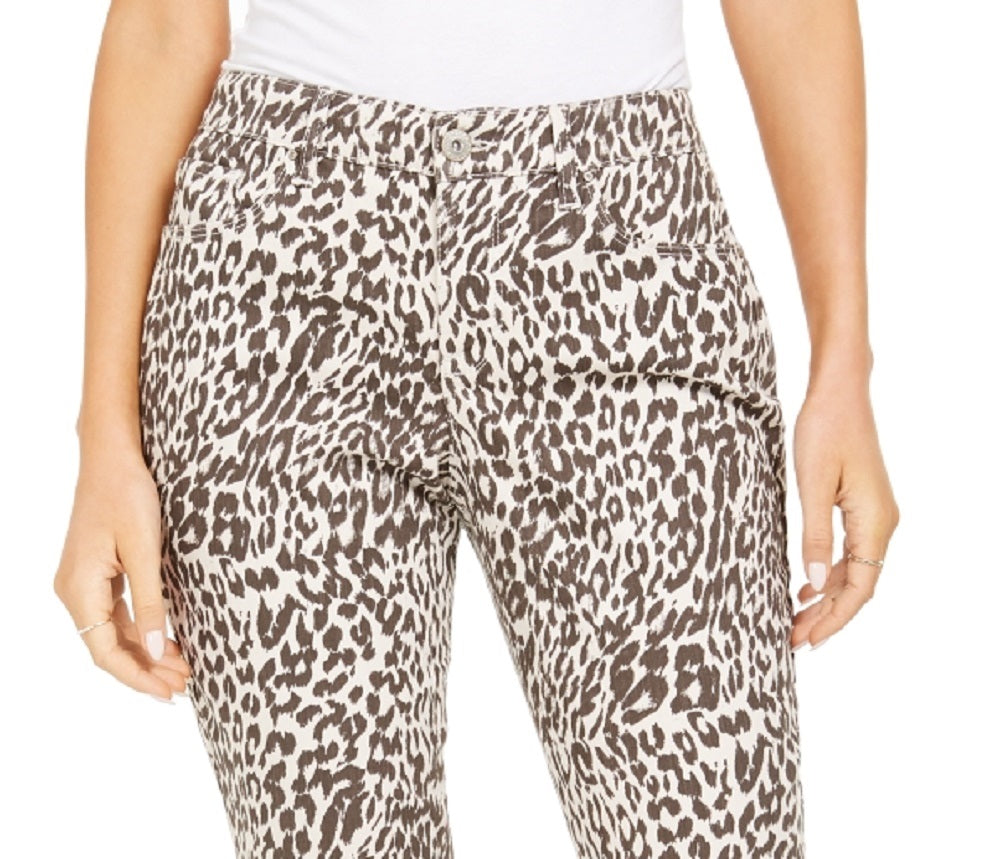 Style & Co Women's Curvy Printed Skinny Jeans Rustcopper Size 18