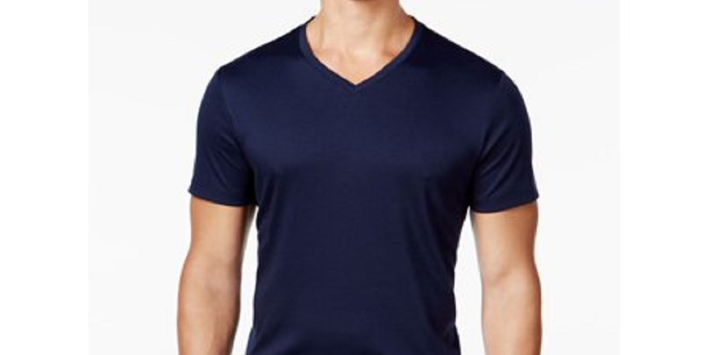 Alfani Men's Navy Short Sleeve Classic Fit T-Shirt Navy Size Small