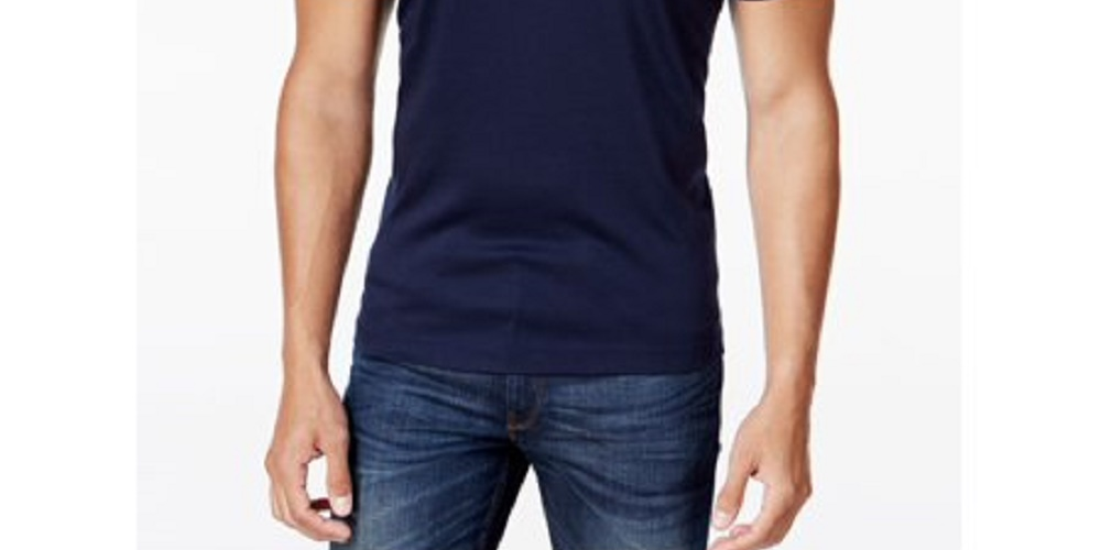 Alfani Men's Navy Short Sleeve Classic Fit T-Shirt Navy Size Small