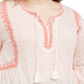 Style & Co Women's Plus Crochet Trim Bell Sleeve Peasant Top White/Pink strip Size 0X
