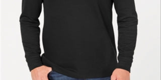 Club Room Men's Quarter Zip French Rib Pullover Sweater Black Size XL