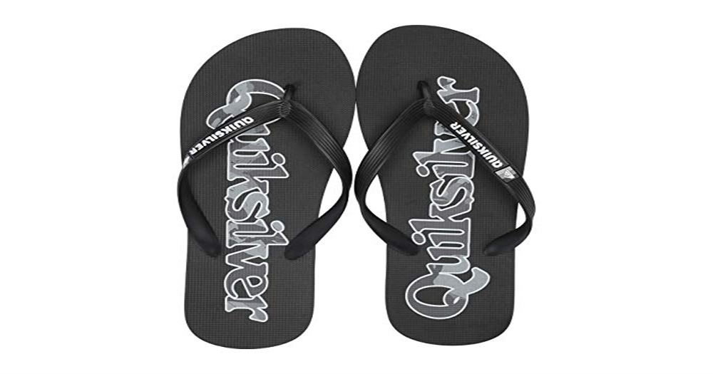 Quiksilver Men's Molokai Wordmark Flip Flops Black Size -11