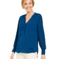 Alfani Women's V-Neck Top Dark Blue Size XX-Large