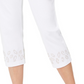 JM Collection Women's Embellished-Hem Capri Pants  White Size X-Small