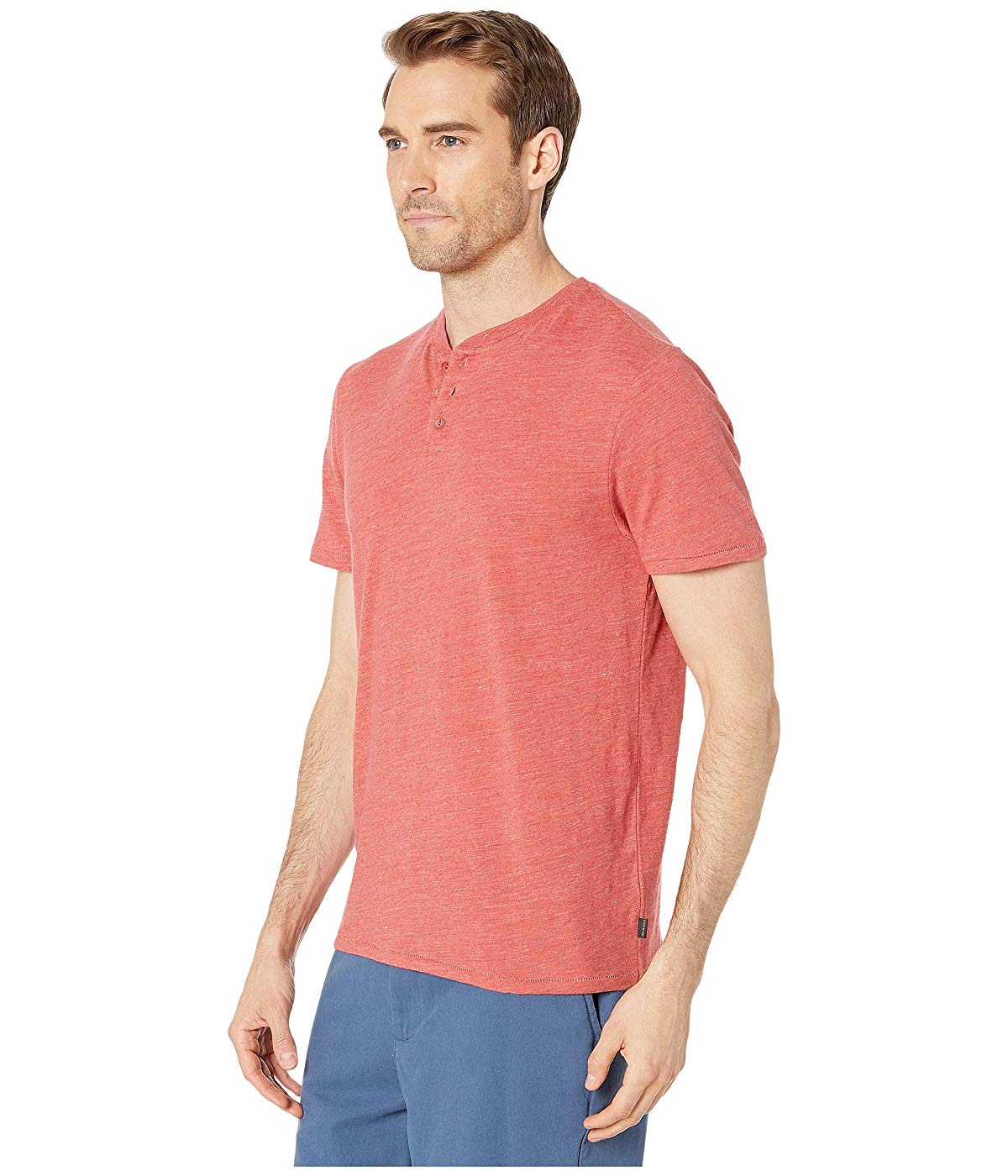 Lucky Brand Men's Linen Henley Tee T Shirt Red Size Size Large