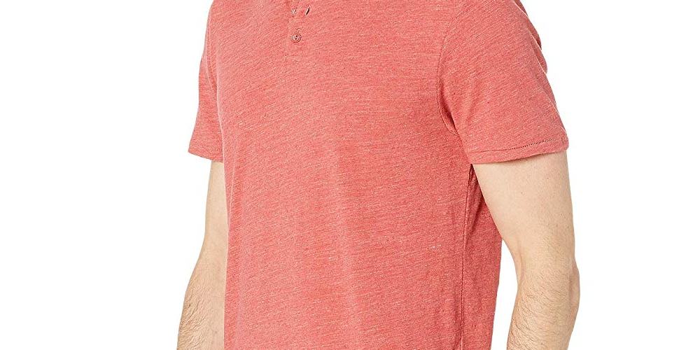 Lucky Brand Men's Linen Henley Tee T Shirt Red Size Size Large