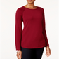 Karen Scott Women's Cotton Sweater Red Size Petite Small