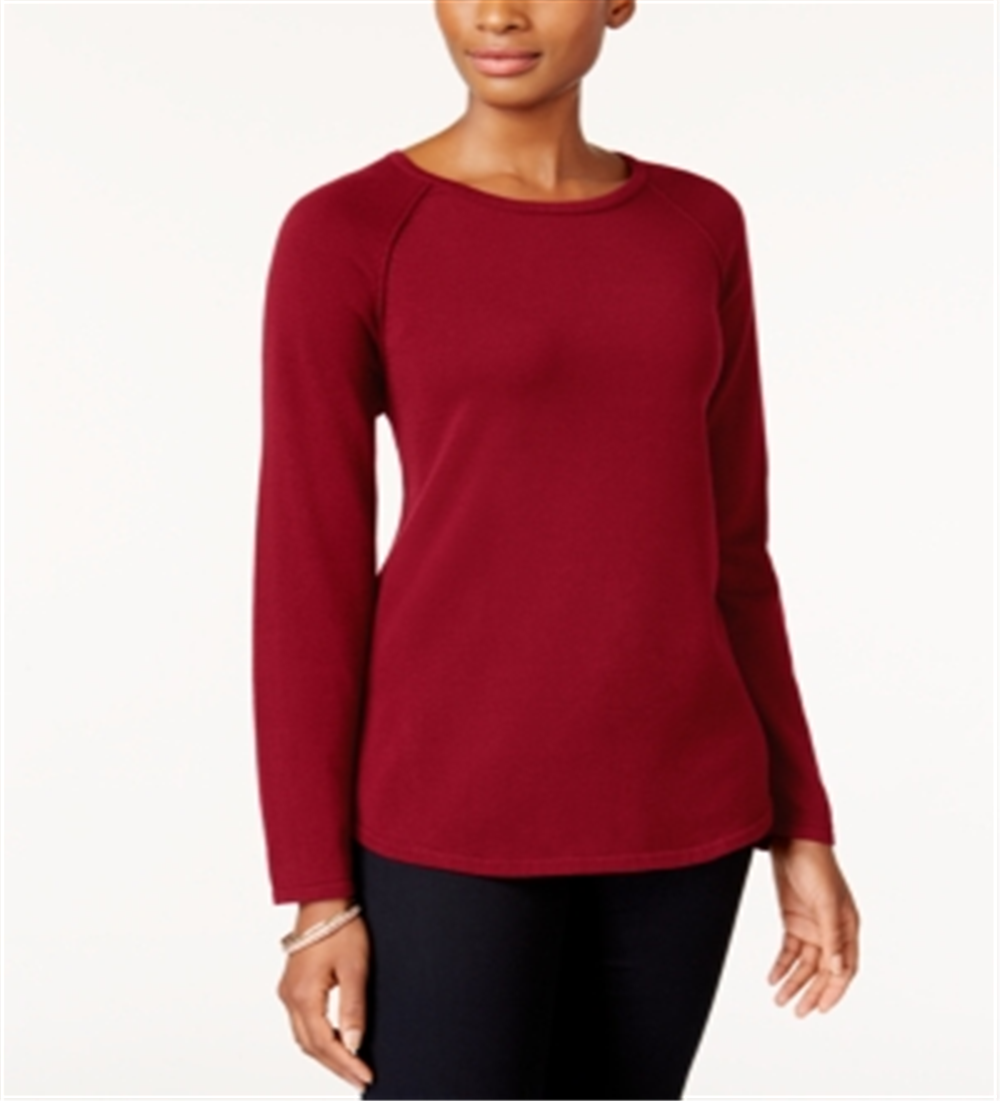 Karen Scott Women's Cotton Sweater Red Size Petite Small