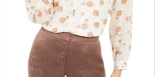 Alfani Women's Printed Blouse White Size X-Large