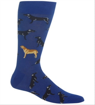 Hot Sox Men's Labrador Novelty Crew Socks Blue Size 10-13