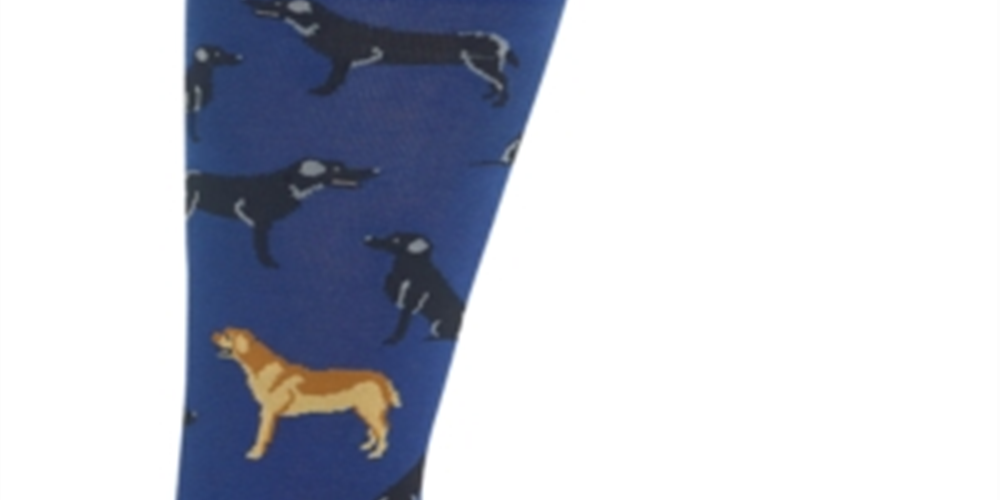 Hot Sox Men's Labrador Novelty Crew Socks Blue Size 10-13